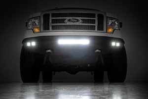 Ford F-150 Front Bumper - Rough Country - LED with Rough Country LED Cubes and Light Bar - Flat Black - '09-'14